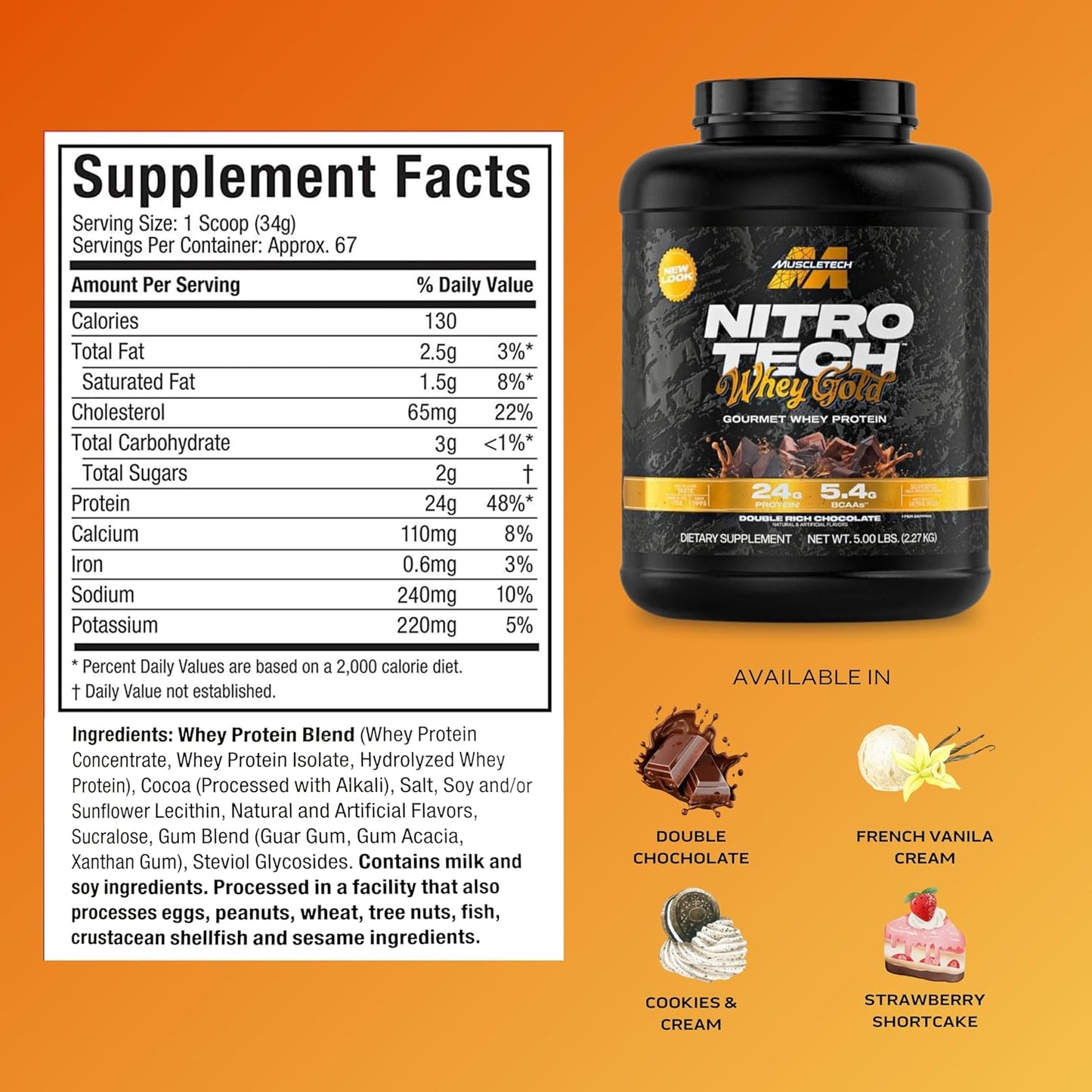 MuscleTech Nitrotech 100% Whey Gold 5lb