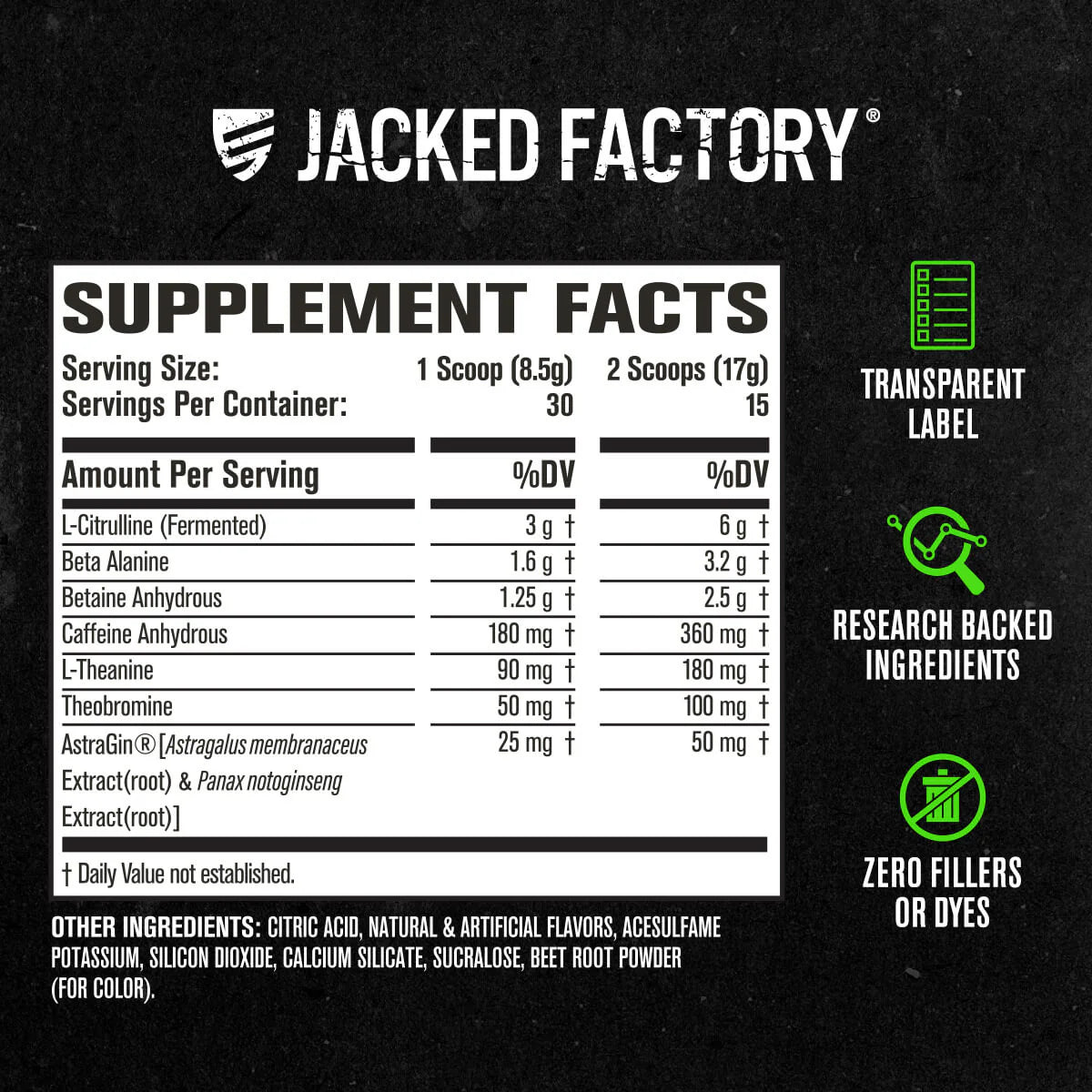 JACKED Nitrosurge Pre-Workout 30 SERV