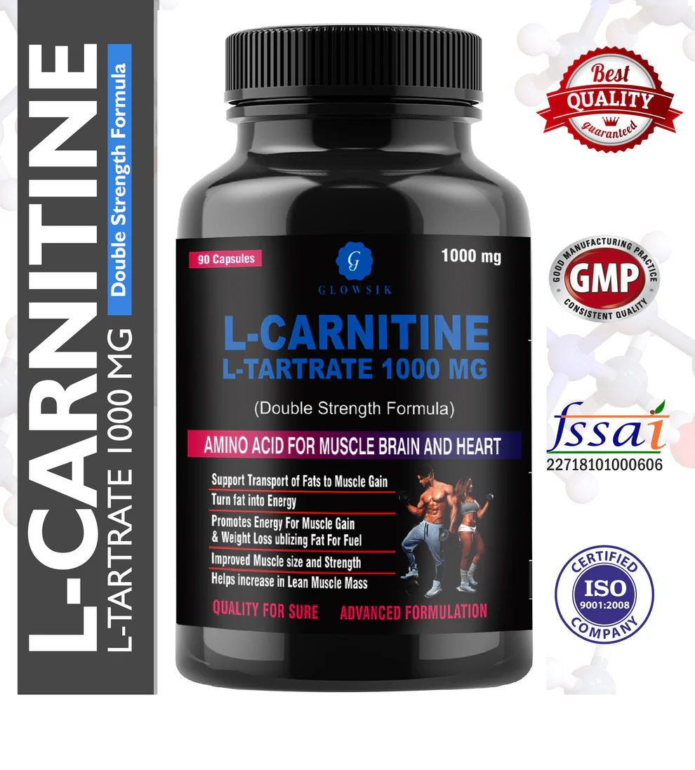 G GLOWSIK L-Carnitine L- Tartrate 90 capsules (1000 mg)
