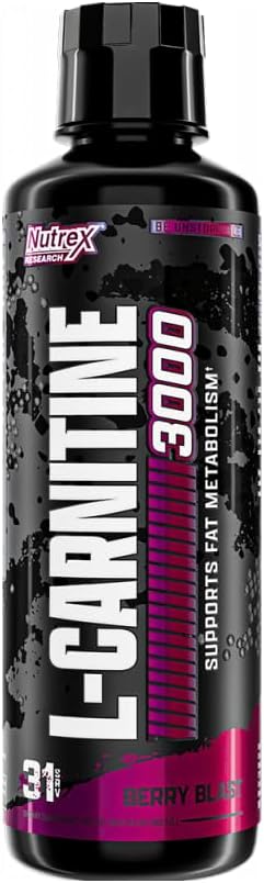 Nutrex Research L-Carnitine 3000 (31 Servings) |Stimulant Free | For Men and Women